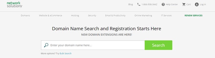 Network Solutions Domain Search